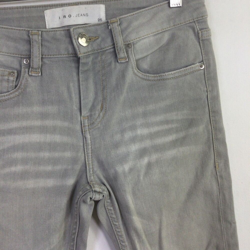IRO Womens Skinny Jeans Denim Stretch Regular Fit Light Wash Gray Size 25 - Picture 7 of 14